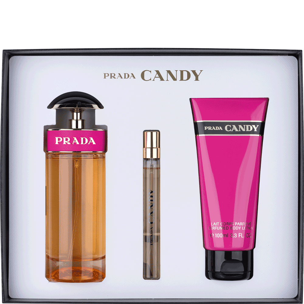 Bild: Prada Candy Geschenkset Eau de Parfum 80 ml + 10 ml + Bodylotion 100 ml 