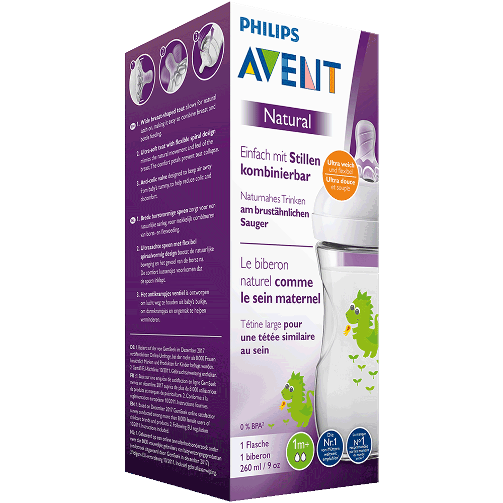 Bild: PHILIPS AVENT Flasche Naturnah, 260ml, 1 Monat+, Drache 