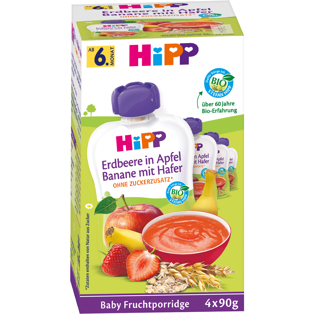 Bild: HiPP Quetsche Erbeere in Apfel-Banane mit Hafer