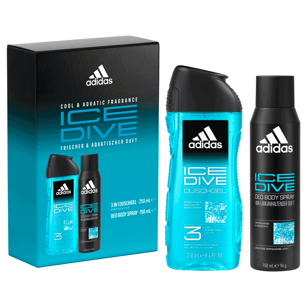 Bild: adidas Ice Dive Geschenkset Deodorant 150 ml + Duschgel 250 ml