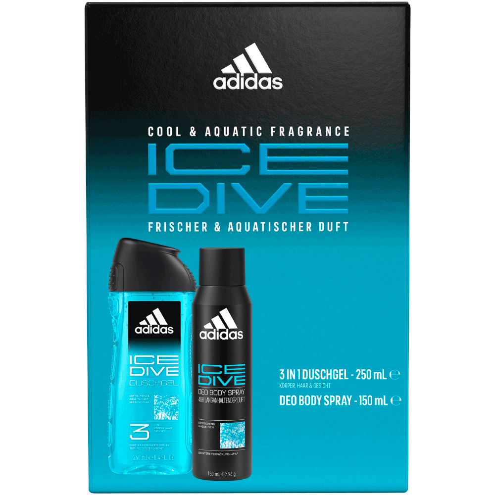 Bild: adidas Ice Dive Geschenkset Deodorant 150 ml + Duschgel 250 ml