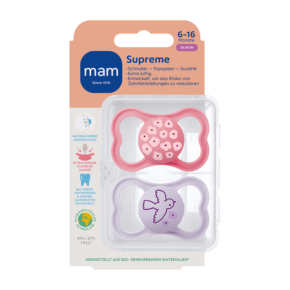 Bild: MAM Supreme Silikon Schnuller 6-16 Monate