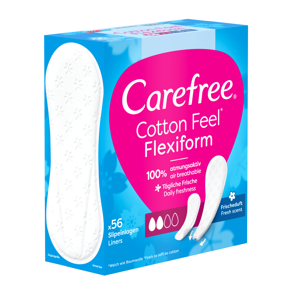 Bild: Carefree Cotton Feel Flexiform Slipeinlagen mit Frischeduft 