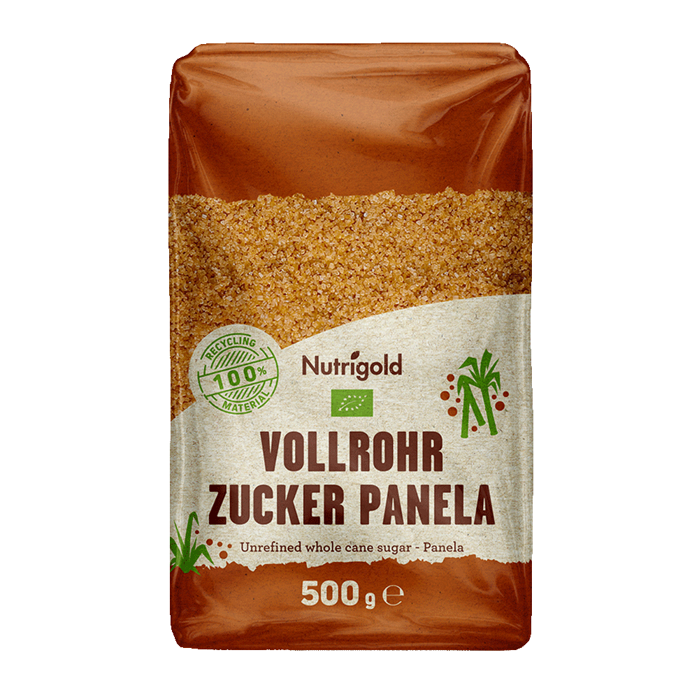 Bild: Nutrigold Vollrohr Zucker Panela