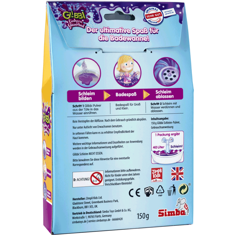 Bild: Simba Glibbi Einhorn Glitzerbad 