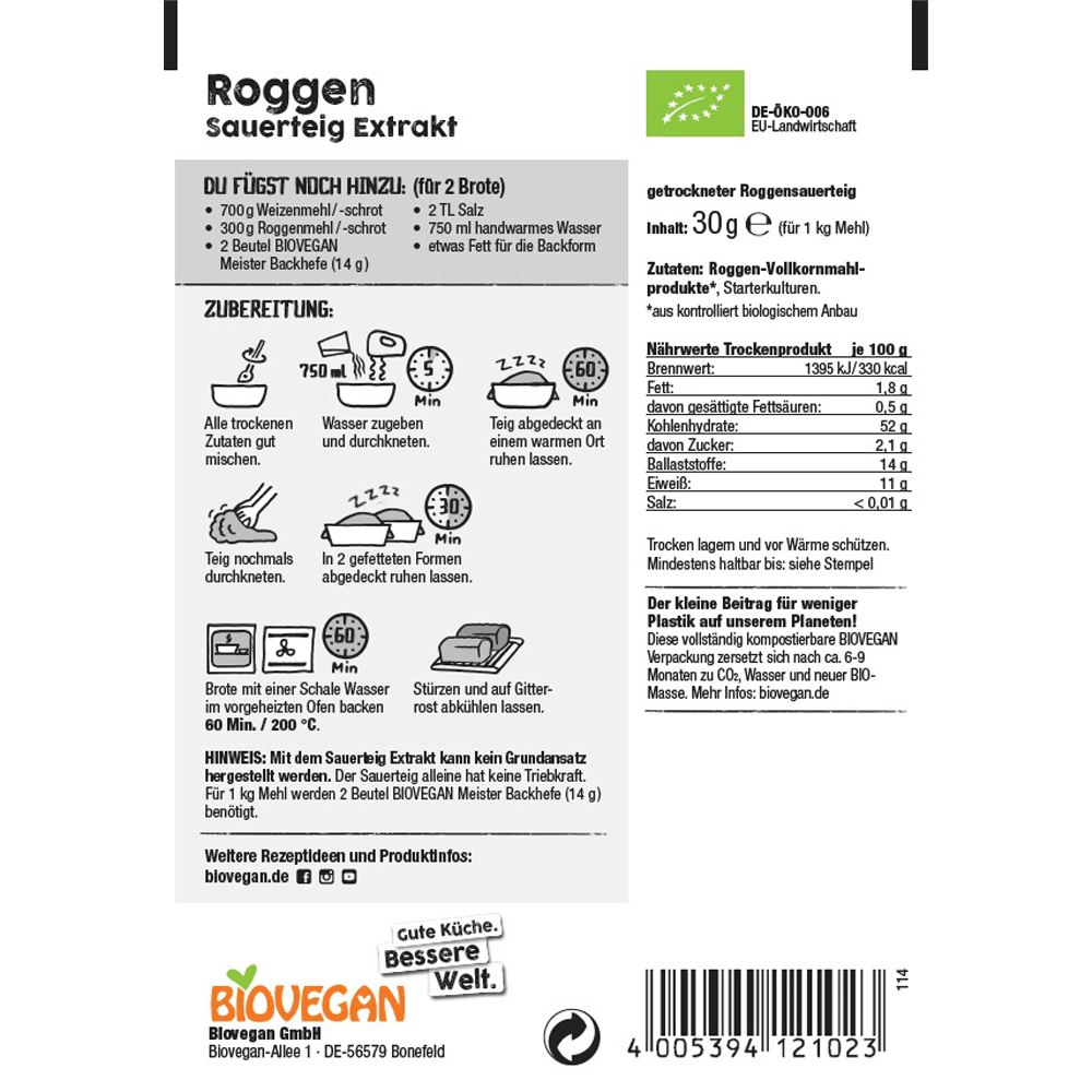 Bild: Biovegan Roggen Sauerteig Extrakt