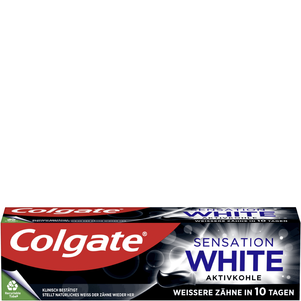 Bild: Colgate Zahnpasta Sensation White Aktivkohle