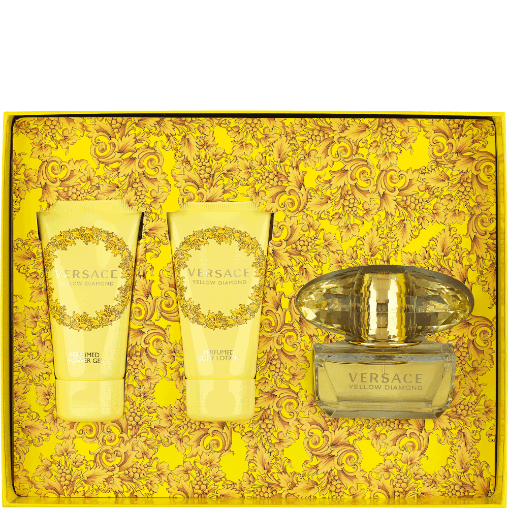 Bild: Versace Yellow Diamond Geschenkset Eau de Toilette 50 ml + Duschgel 50 ml + Bodylotion 50 ml 