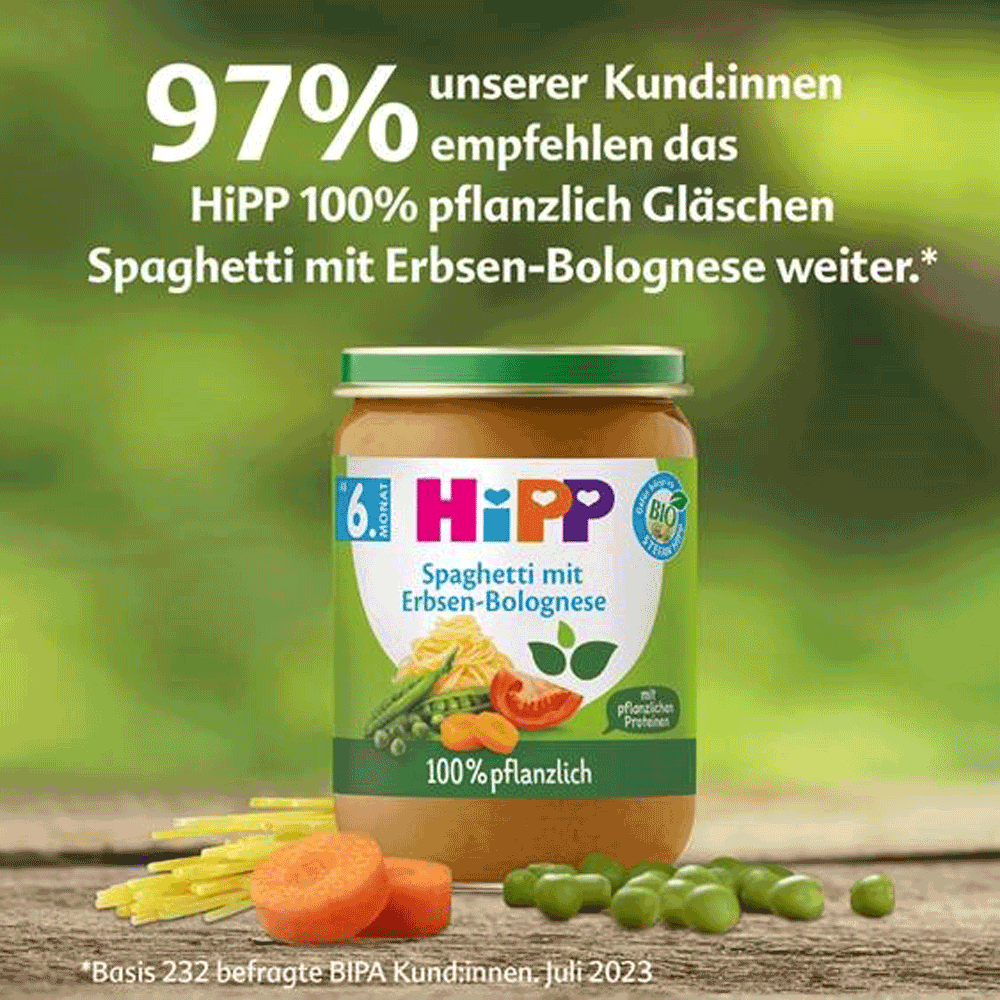 Bild: HiPP Spaghetti mit Erbsen Bolognese