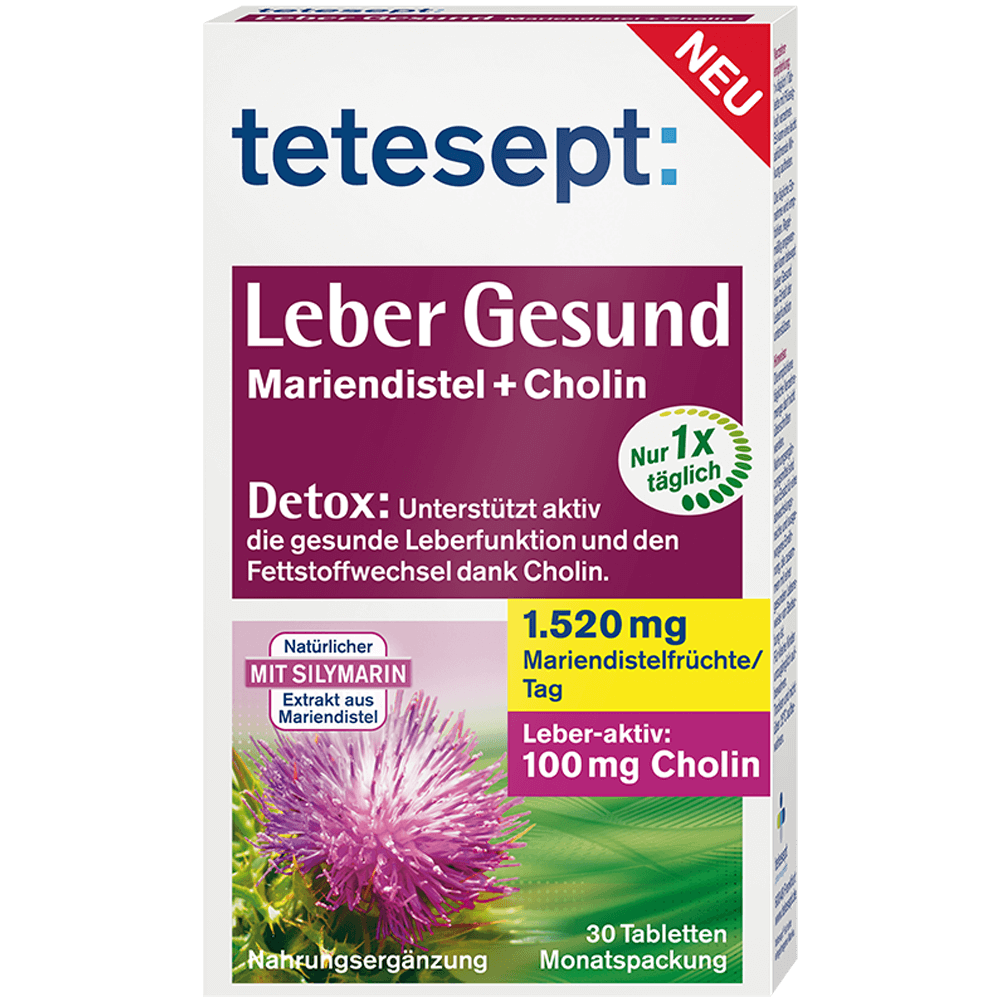 Bild: tetesept: Leber Gesund Mariendistel +Cholin Tabletten