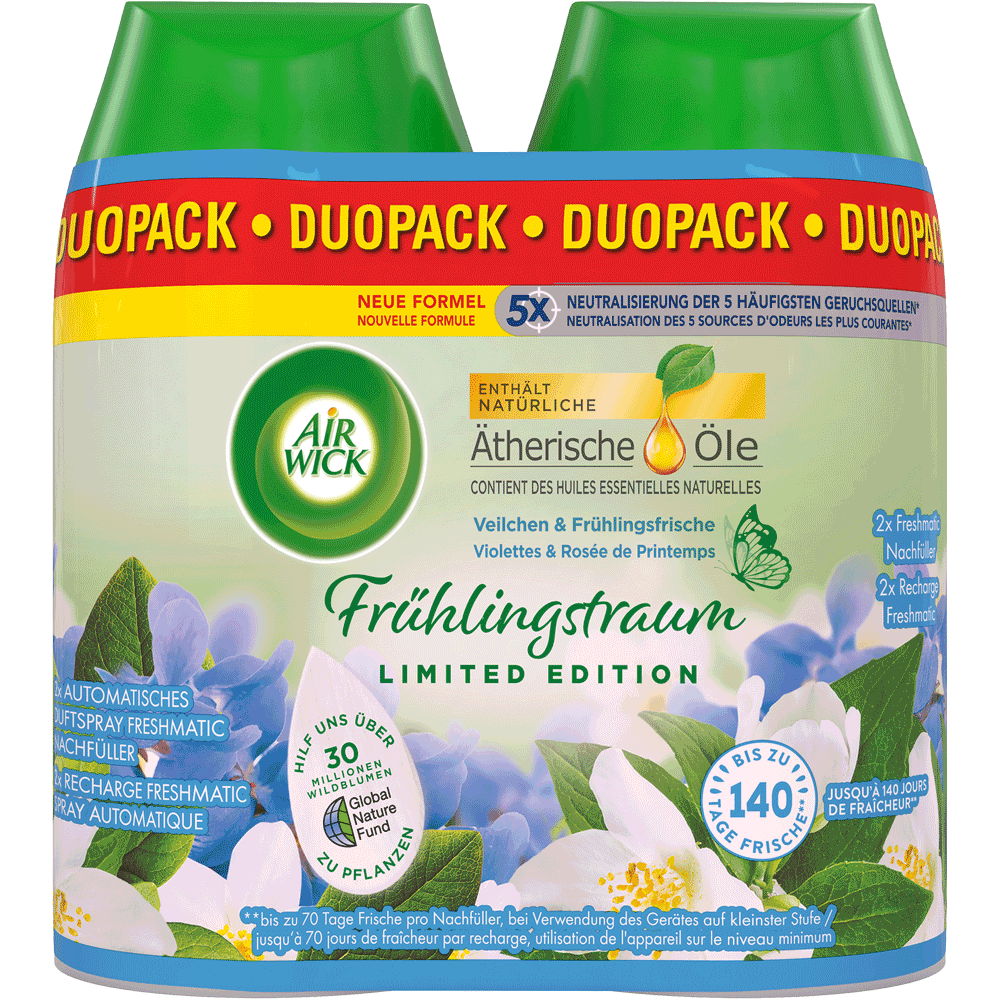 Bild: AIRWICK Freshmatic Duo Frühlingstraum Veilchen & Frühlingsfrische Nachfüllung