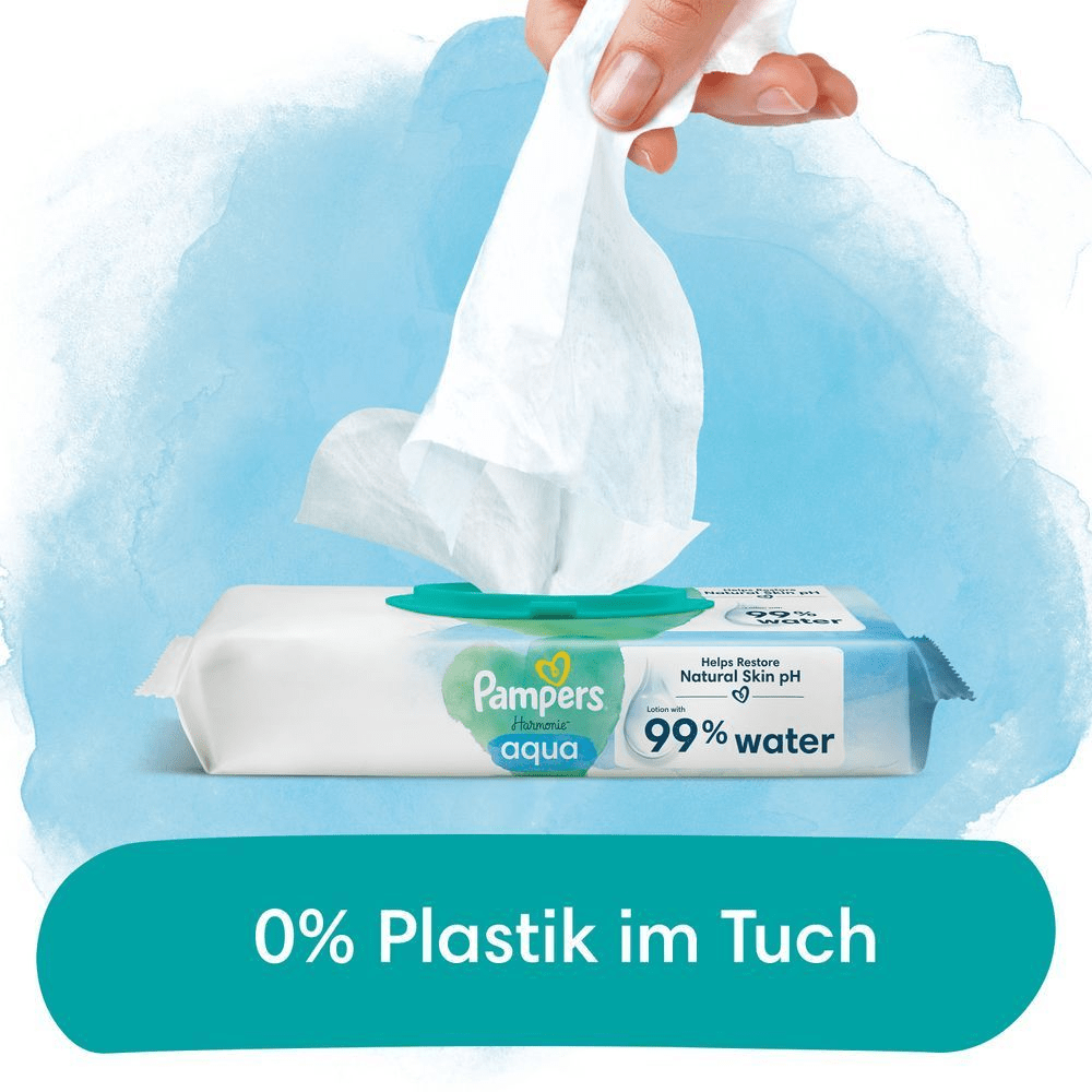 Bild: Pampers Harmonie Aqua Feuchttücher 15x48