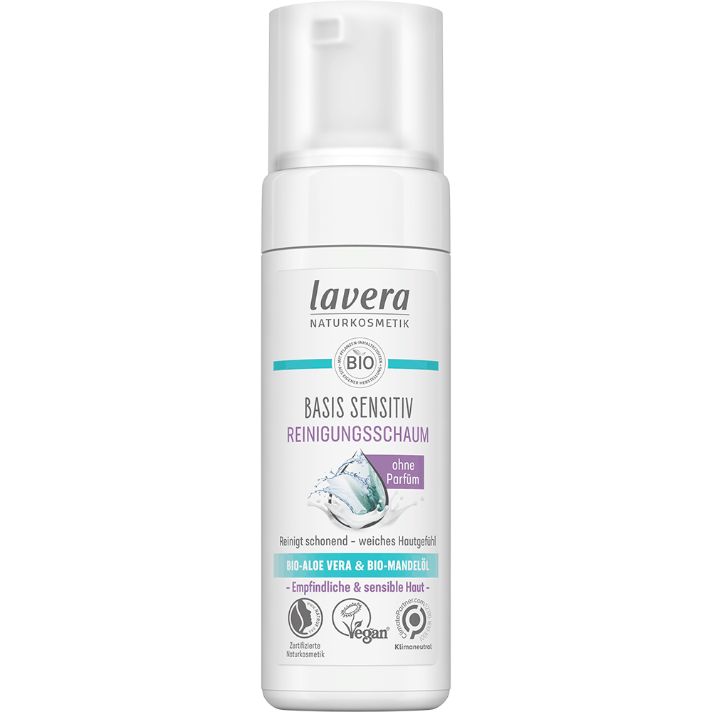 Bild: lavera Basis Sensitiv Reinigungsschaum Bio-Aloe Vera & Bio-Mandelöl