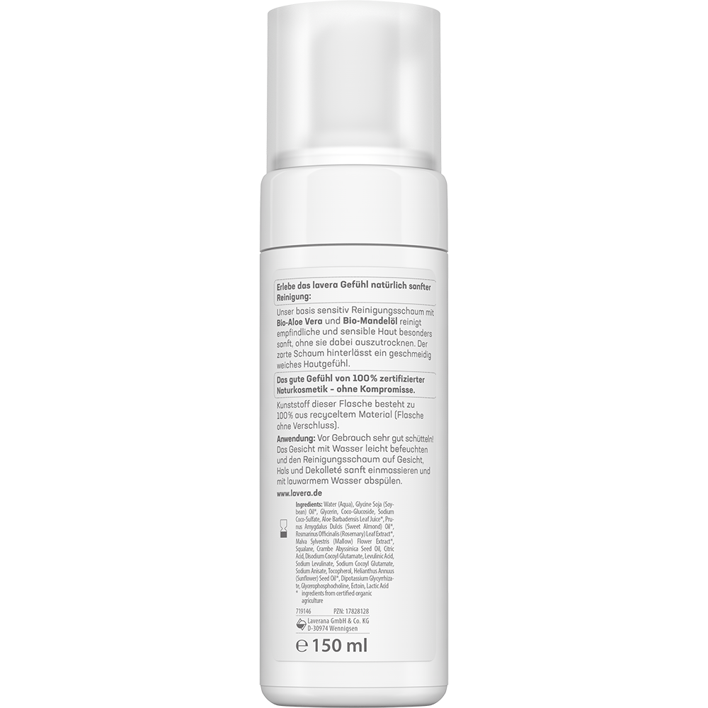 Bild: lavera Basis Sensitiv Reinigungsschaum Bio-Aloe Vera & Bio-Mandelöl