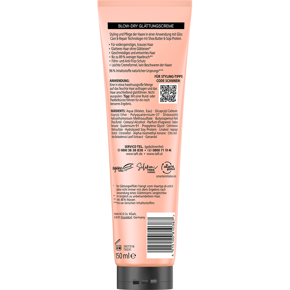 Bild: Schwarzkopf taft x Gliss Sleeky Smooth Glättungscreme