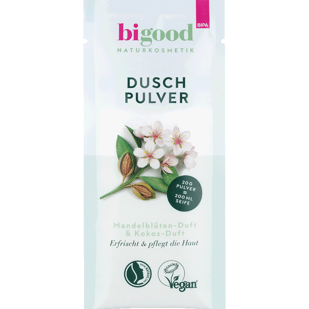 Bild: bi good Duschpulver Starter-Set Mandelblüten & Kokos-Duft