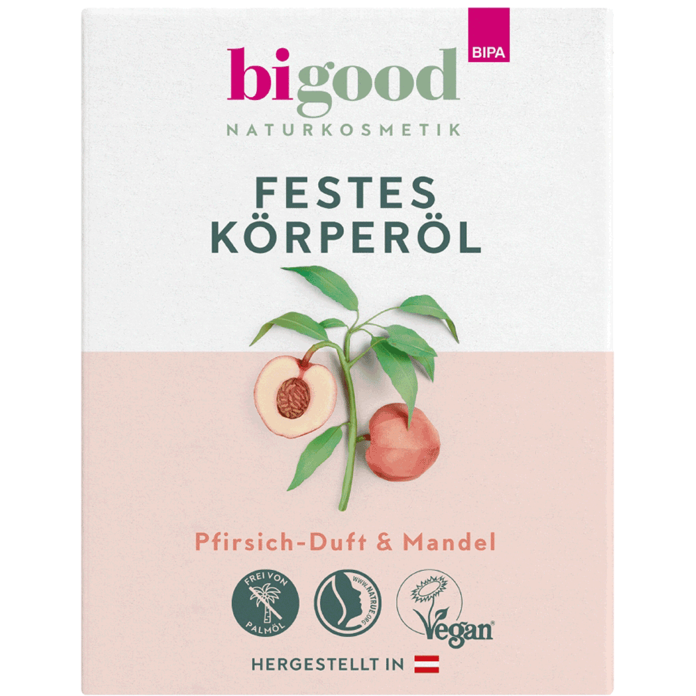 Bild: bi good Festes Körperöl Pfirsich & Mandel