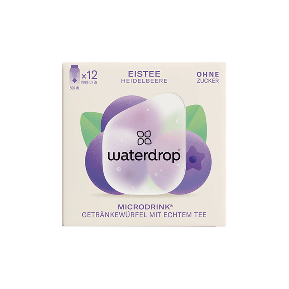 Bild: waterdrop Microdrink Getränkewürfel mit Echtem Tee Eistee Heidelbeere