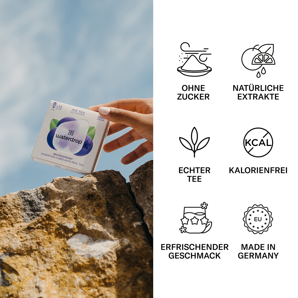 Bild: waterdrop Microdrink Getränkewürfel mit Echtem Tee Eistee Heidelbeere