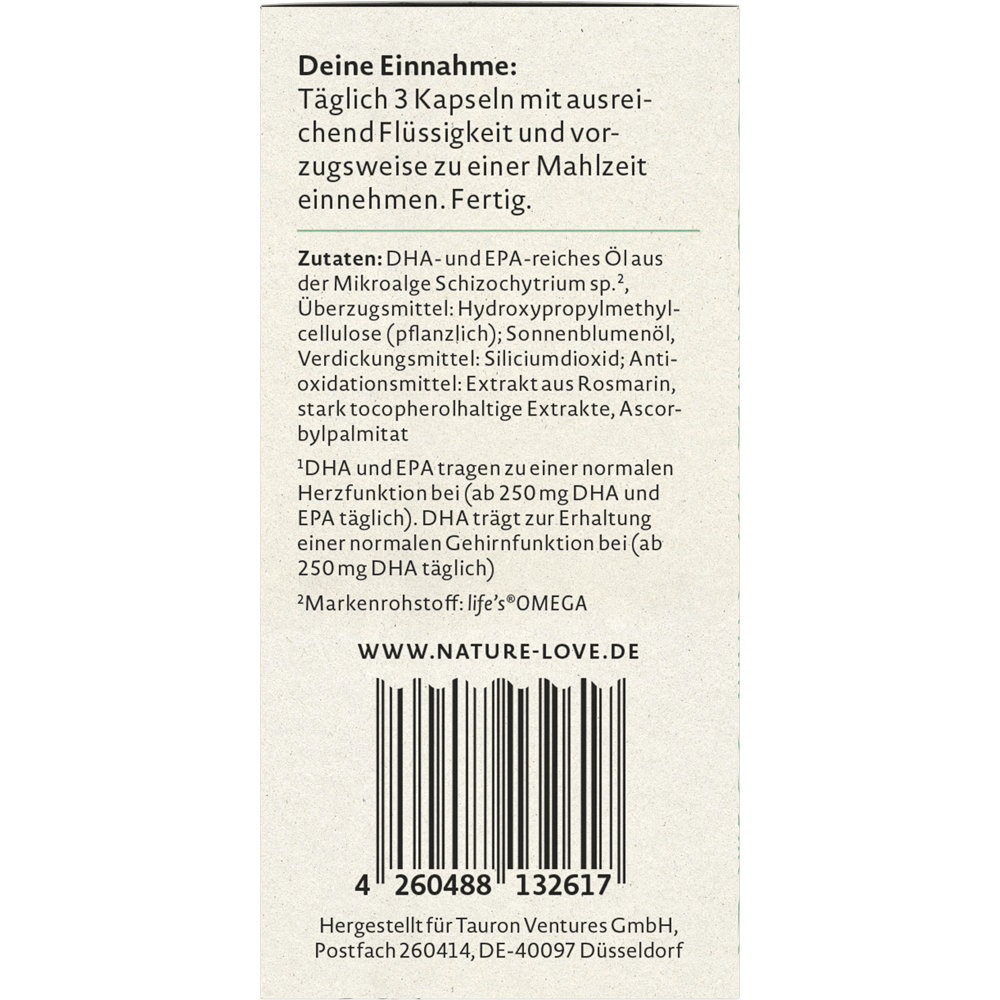 Bild: NATURE LOVE Veganes Omega 3