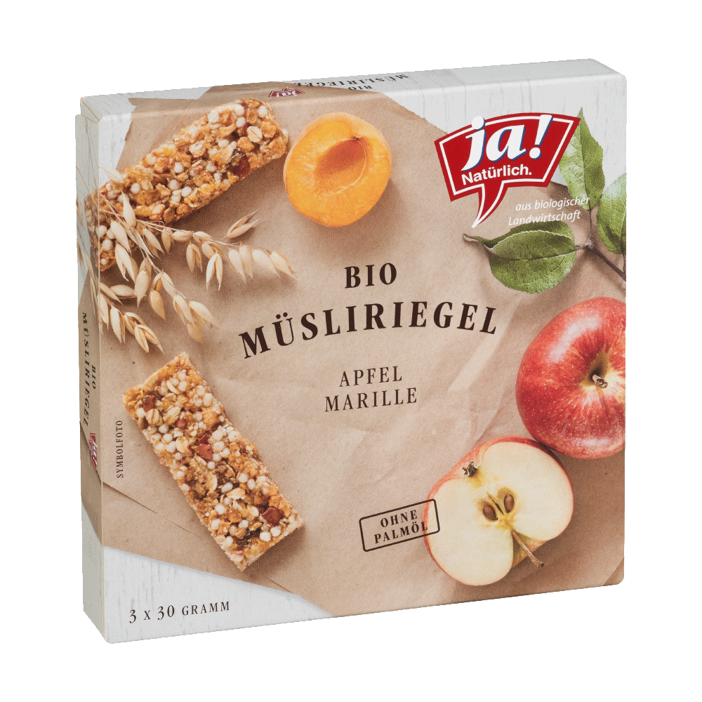 Bild: ja! Natürlich. Bio Müsliriegel Apfel Marille