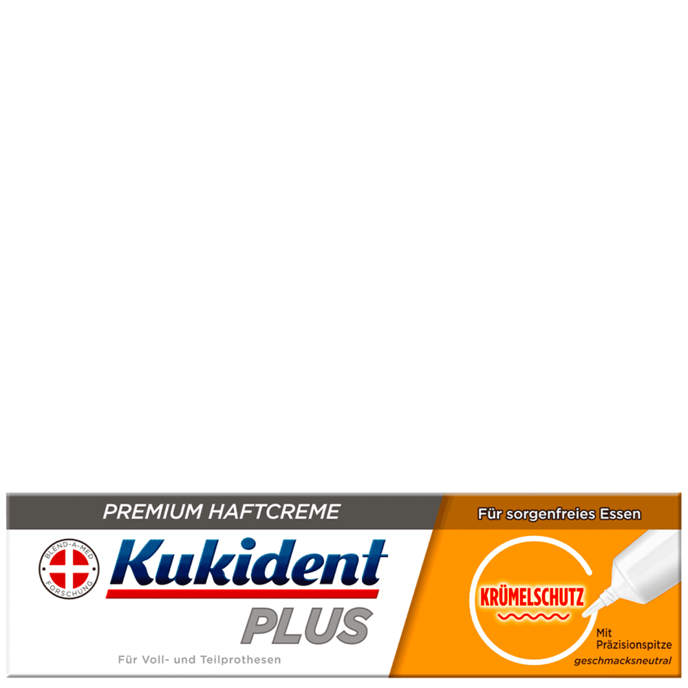 Bild: Kukident Plus Beste Krümelschutz-Technologie Premium Haftcreme