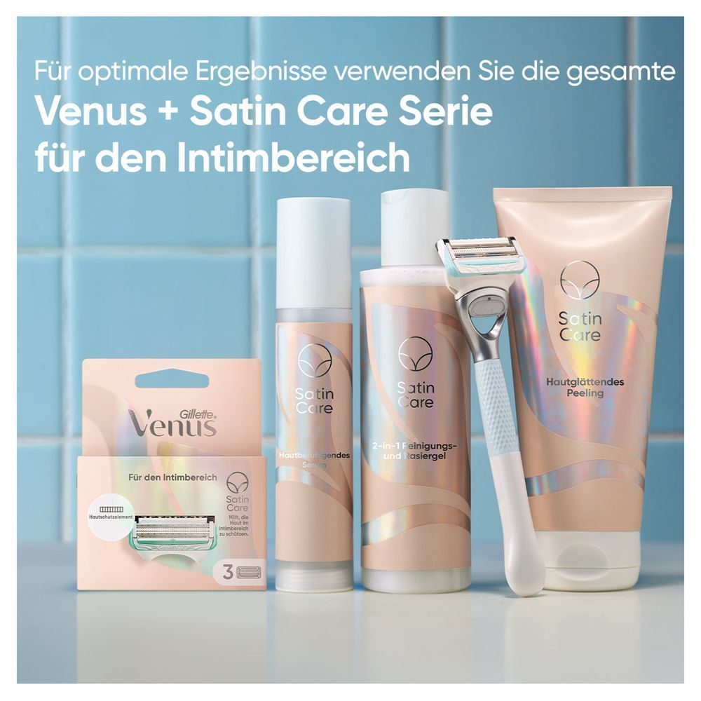 Bild: Gillette Satin Care für den Intimbereich, 2-in-1 Reinigungs- und Rasiergel