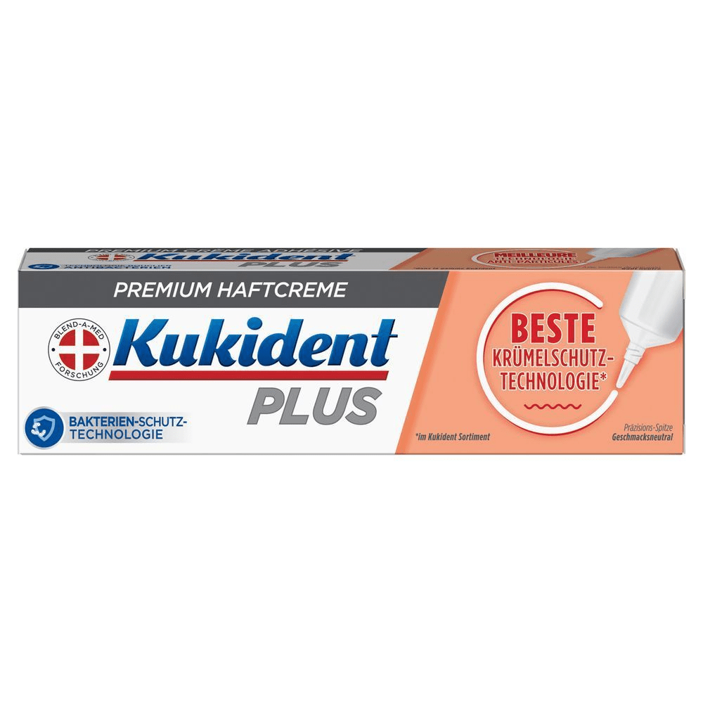 Bild: Kukident Plus Beste Krümelschutz-Technologie Premium Haftcreme