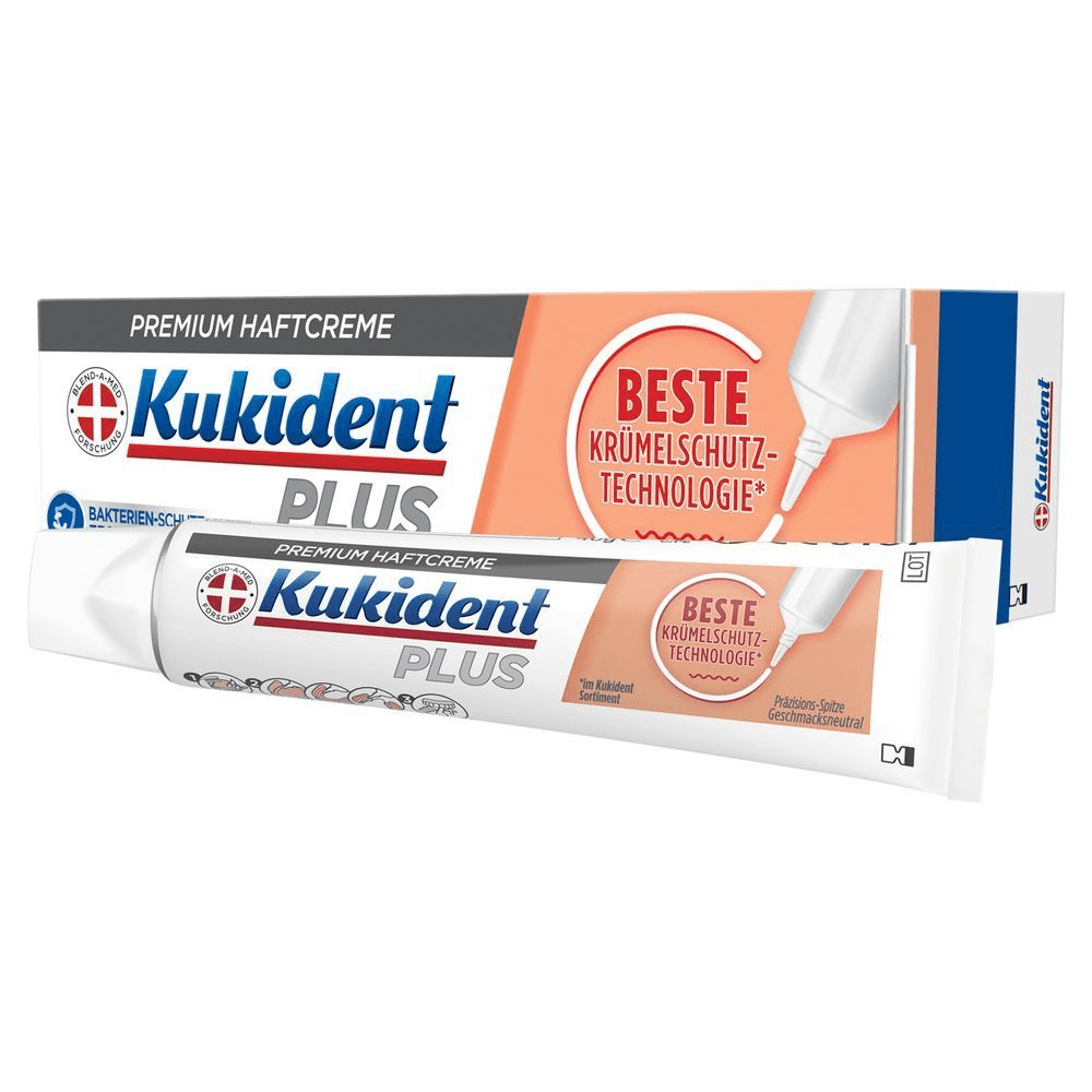 Bild: Kukident Plus Beste Krümelschutz-Technologie Premium Haftcreme