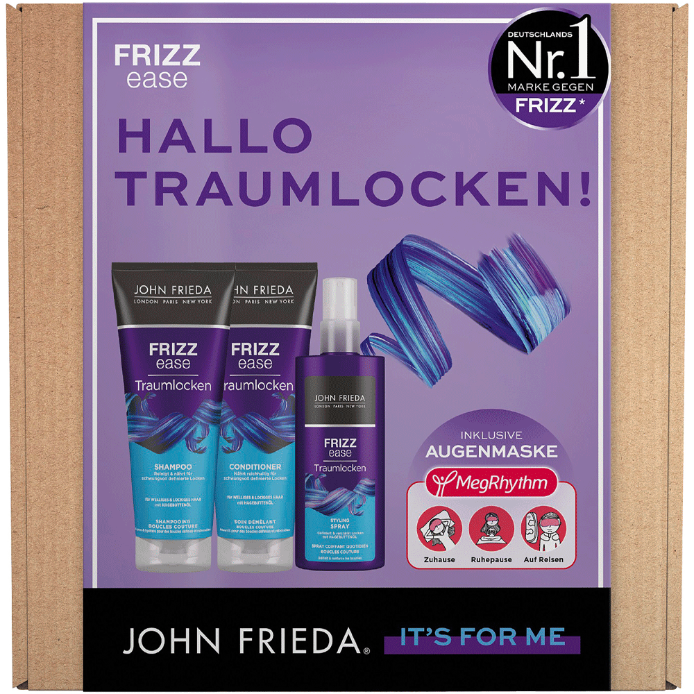 Bild: JOHN FRIEDA Geschenkset Shampoo + Spülung + Lockenspray