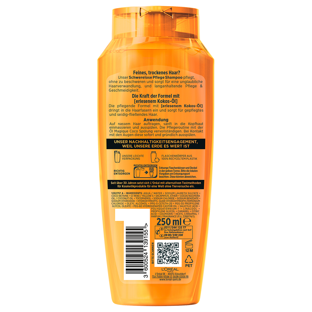 Bild: L'ORÉAL PARIS ELVITAL Öl Magique Coco Schwereloses Pflege Shampoo