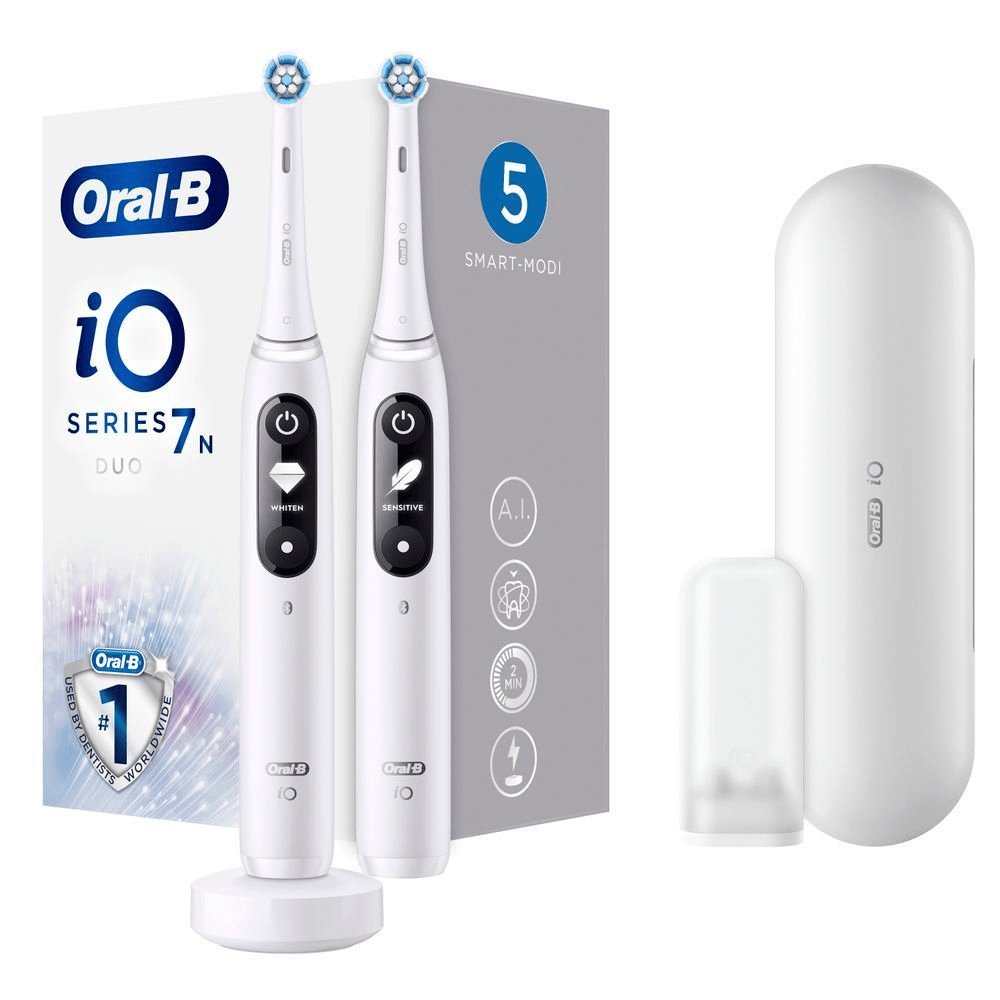 Bild: Oral-B iO 7 Duo Elektrische Zahnbürsten, White Alabaster