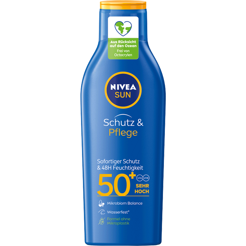Bild: NIVEA Sun Schutz & Pflege Sonnenmilch LSF 50+