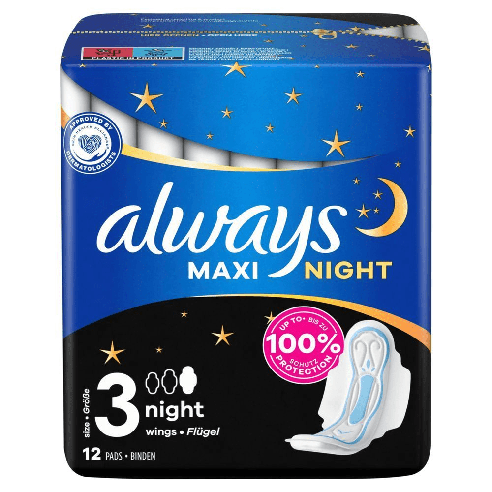 Bild: always Maxi Night Binden Mit Flügeln (G3)