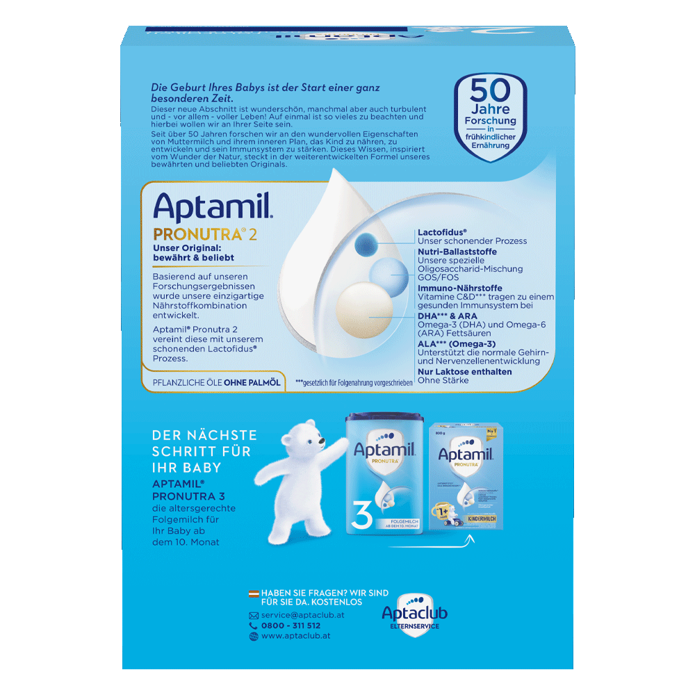 Bild: Aptamil 2 Pronutra, Folgemilch