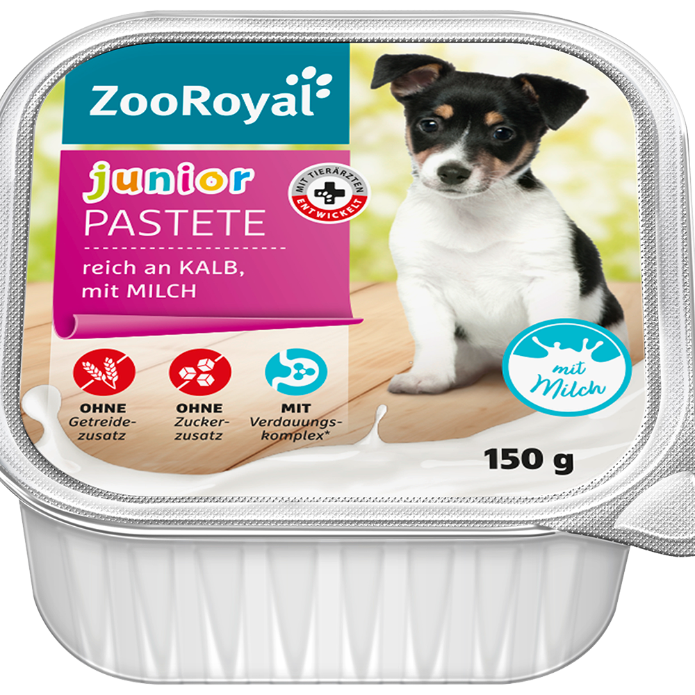 Bild: ZooRoyal Junior Pastete mit Kalb und Milch