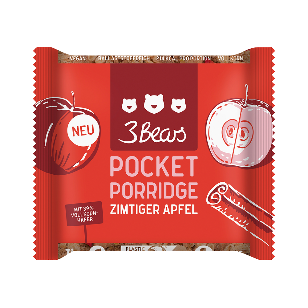 Bild: 3Bears Pocket Porridge Zimtiger Apfel 