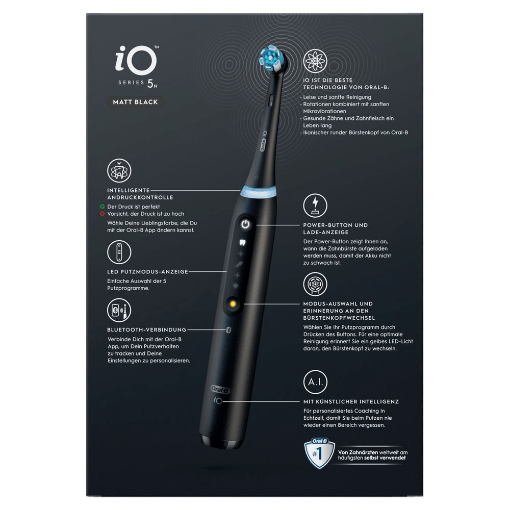 Bild: Oral-B iO Series 5 Elektrische Zahnbürste, Matt Black