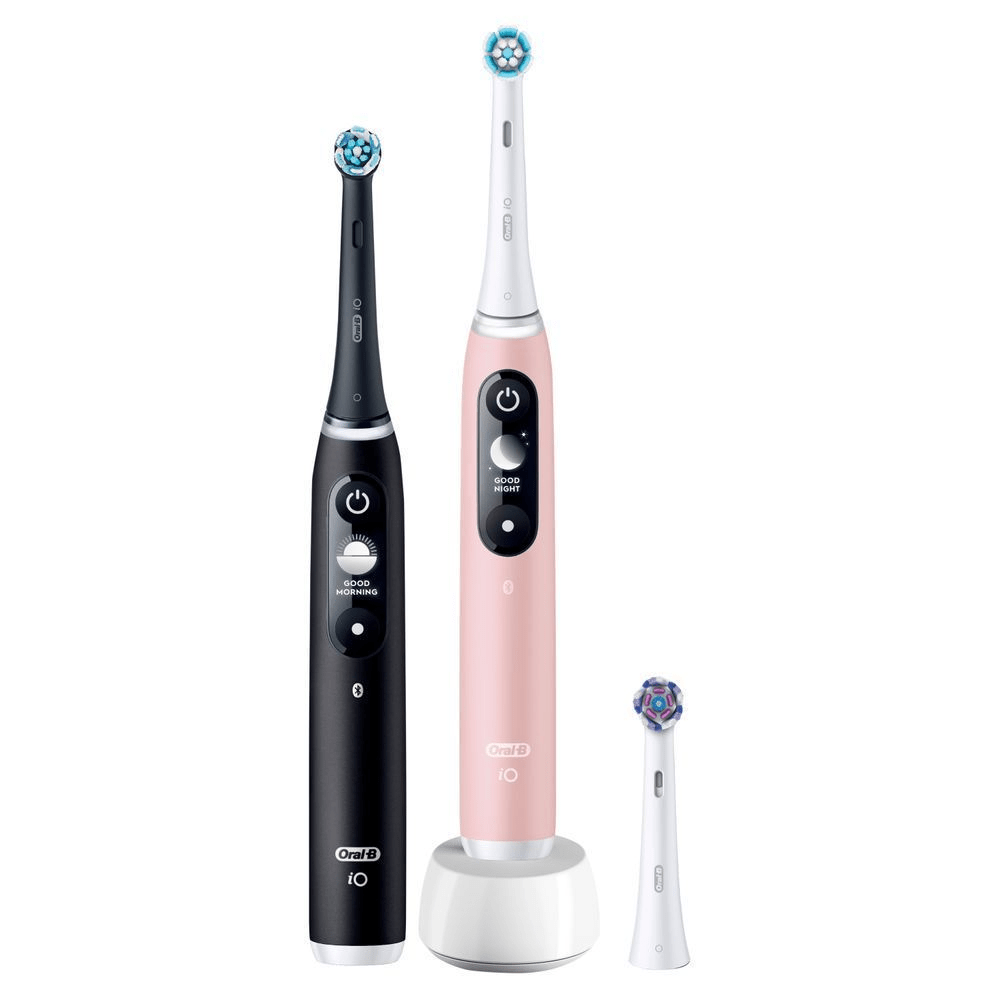 Bild: Oral-B iO Series 6 Duo Elektrische Zahnbürste, Black Lava/Pink Sand