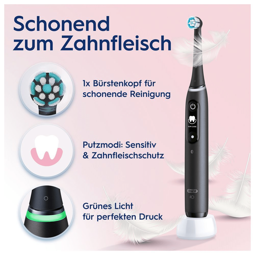Bild: Oral-B iO Series 6 Duo Elektrische Zahnbürste, Black Lava/Pink Sand