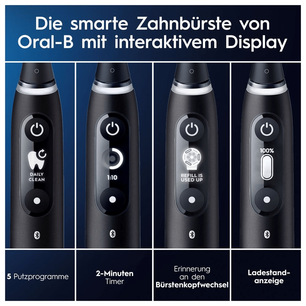 Bild: Oral-B iO Series 6 Duo Elektrische Zahnbürste, Black Lava/Pink Sand