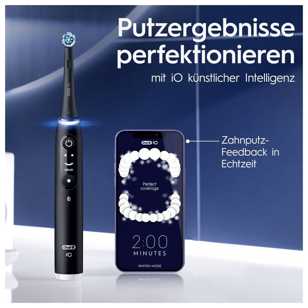 Bild: Oral-B iO Series 6 Duo Elektrische Zahnbürste, Black Lava/Pink Sand