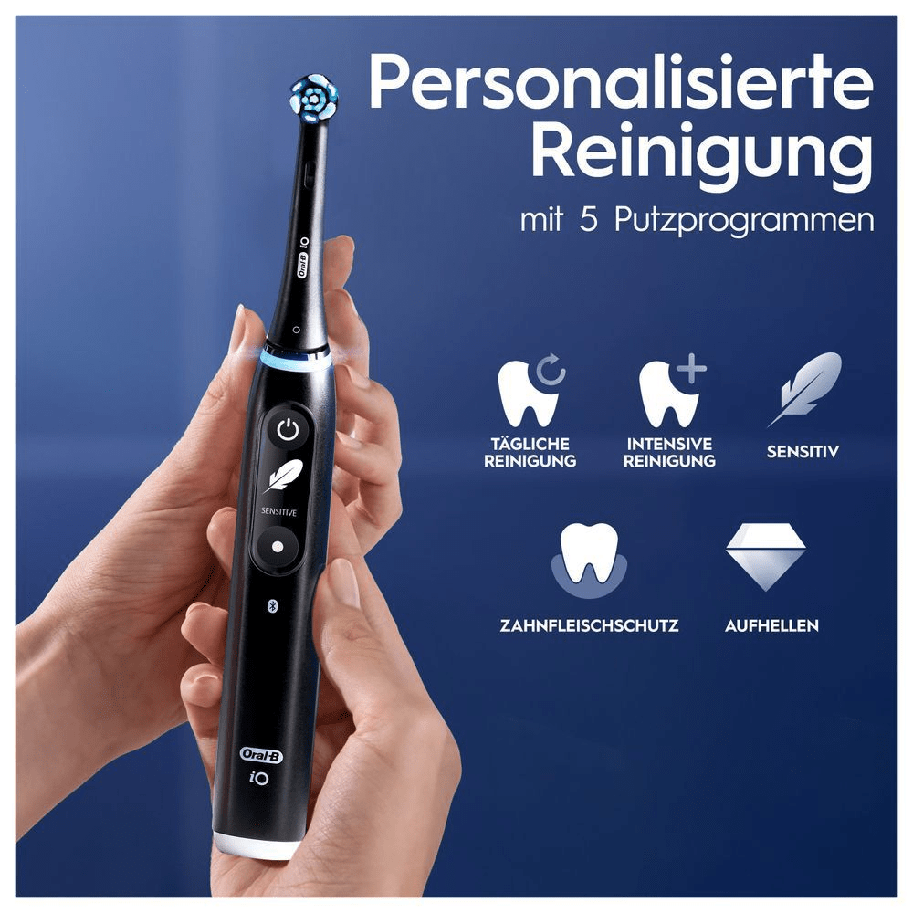 Bild: Oral-B iO Series 6 Duo Elektrische Zahnbürste, Black Lava/Pink Sand