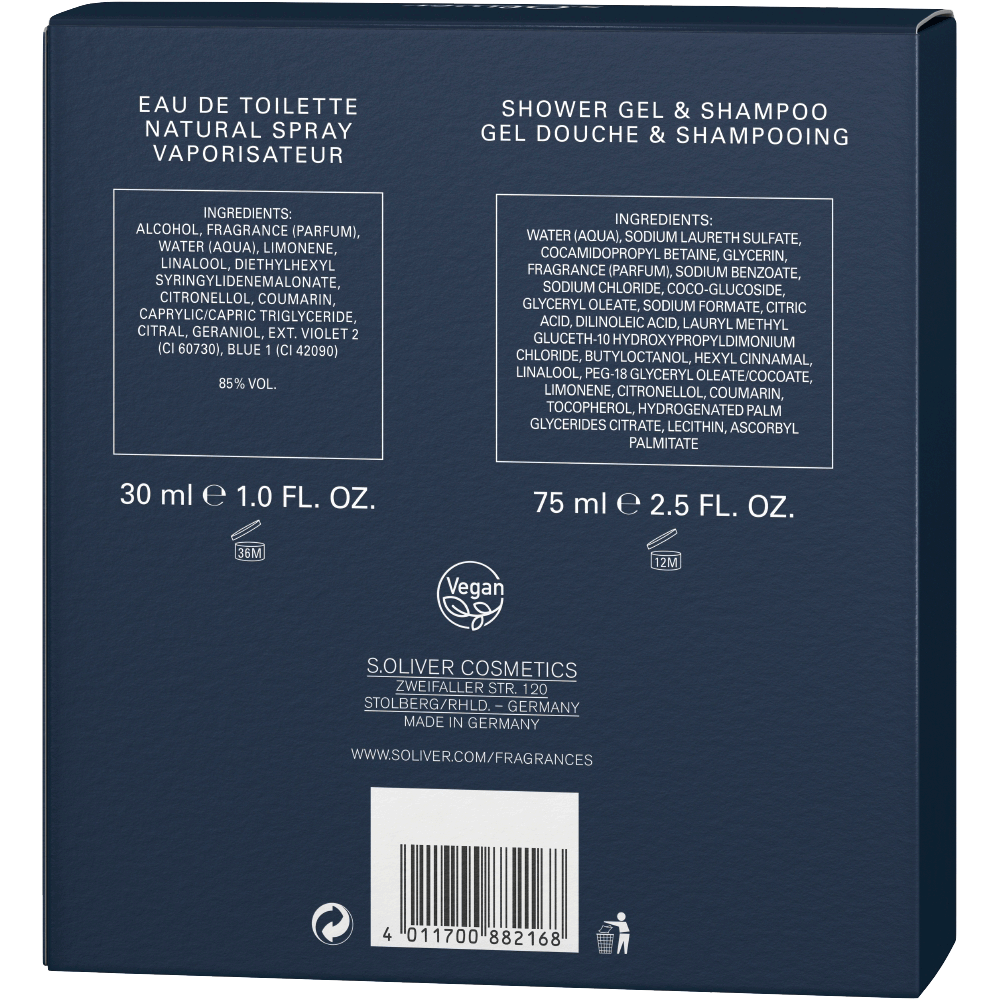 Bild: s.Oliver Scent Of You Men Geschenkset Eau de Toilette 30 ml + Duschgel 75 ml