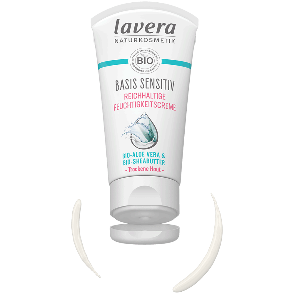 Bild: lavera Lavera Basis Sensitiv Feuchtigkeitscreme Bio-Aloe Vera & Bio-Sheabutter