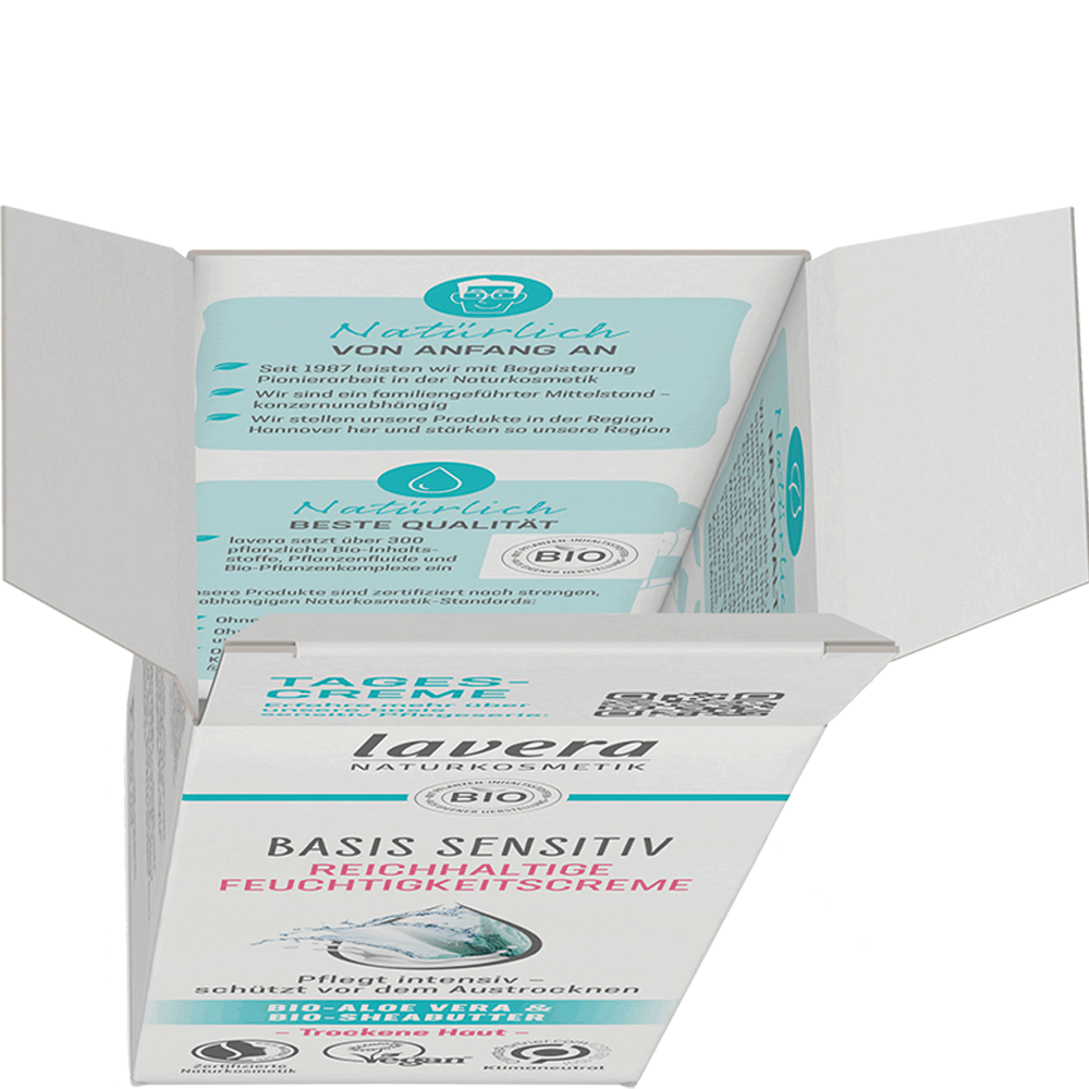 Bild: lavera Lavera Basis Sensitiv Feuchtigkeitscreme Bio-Aloe Vera & Bio-Sheabutter