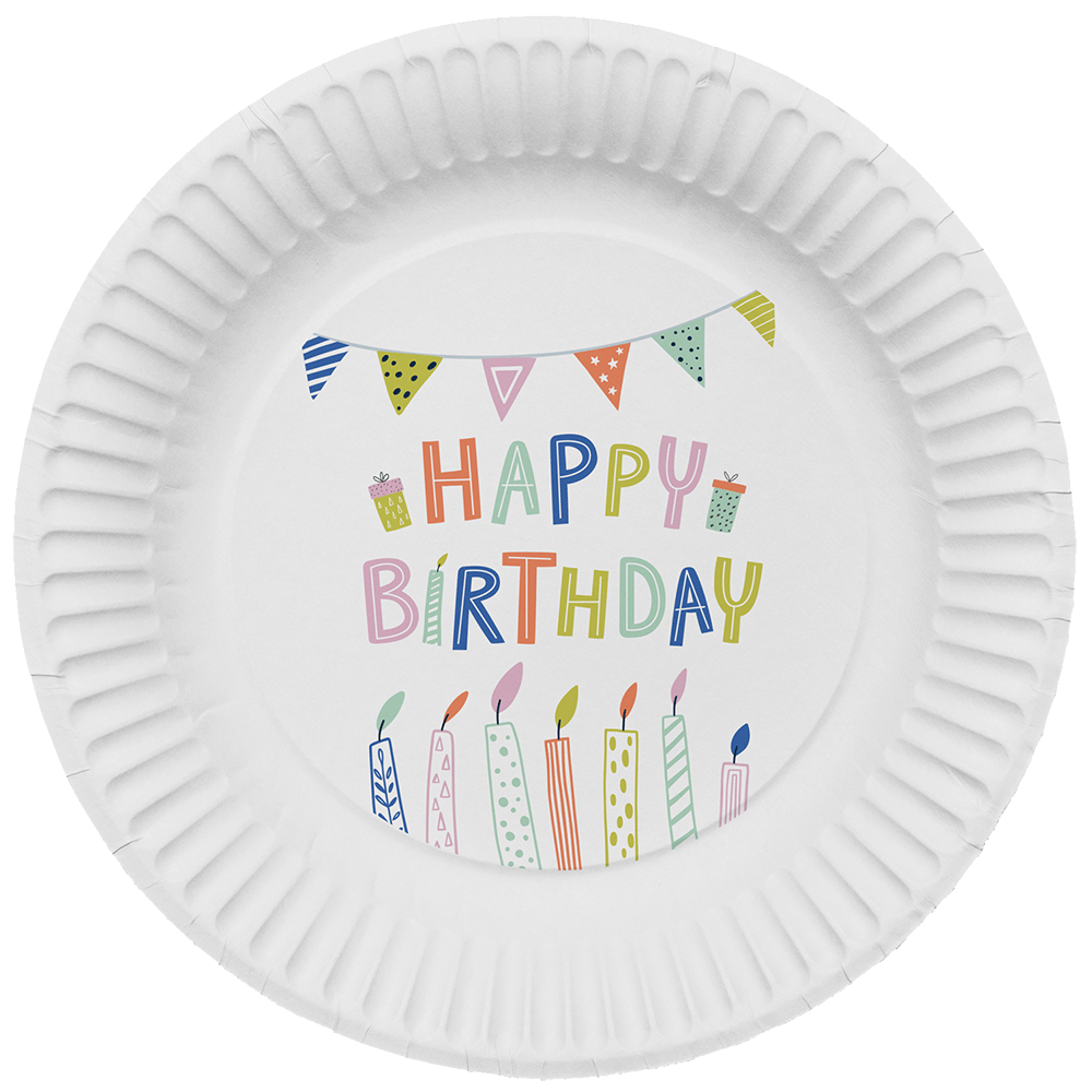 Bild: Folat Einwegtelller Happy Birthday 