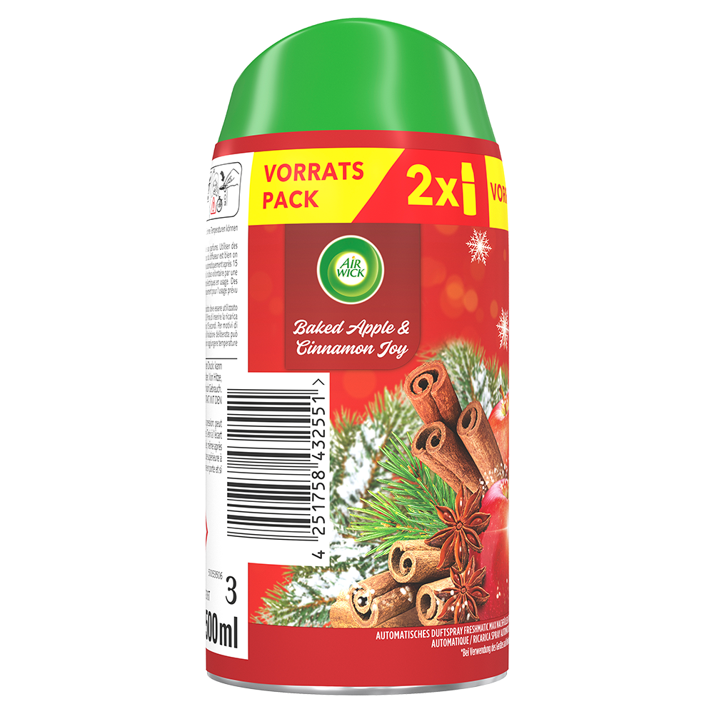 Bild: AIRWICK Automatisches Duftspray Freshmatic Duo Nachfüllung Baked Apple and Cinnamon Joy