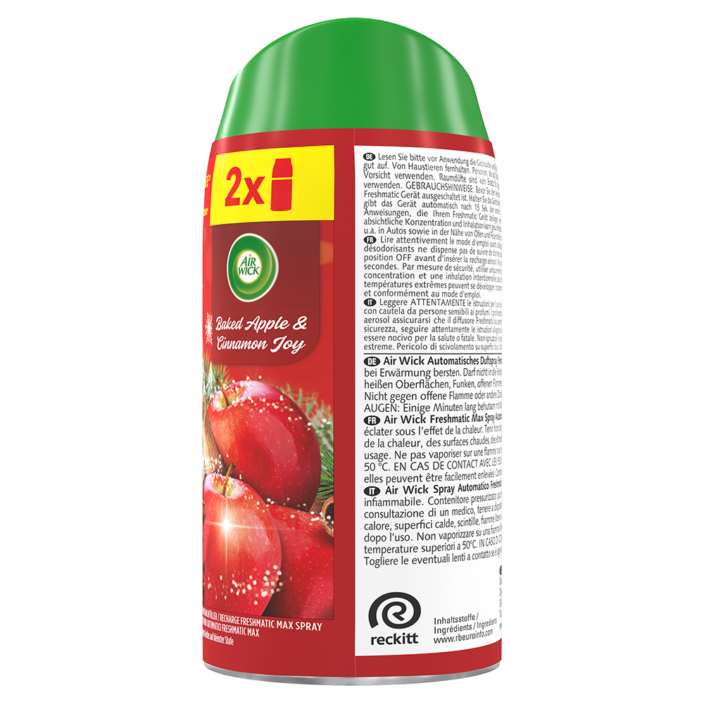 Bild: AIRWICK Automatisches Duftspray Freshmatic Duo Nachfüllung Baked Apple and Cinnamon Joy