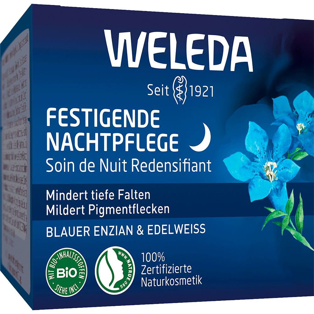 Bild: WELEDA Festigende Nachtpflege Blauer Enzian und Edelweiss
